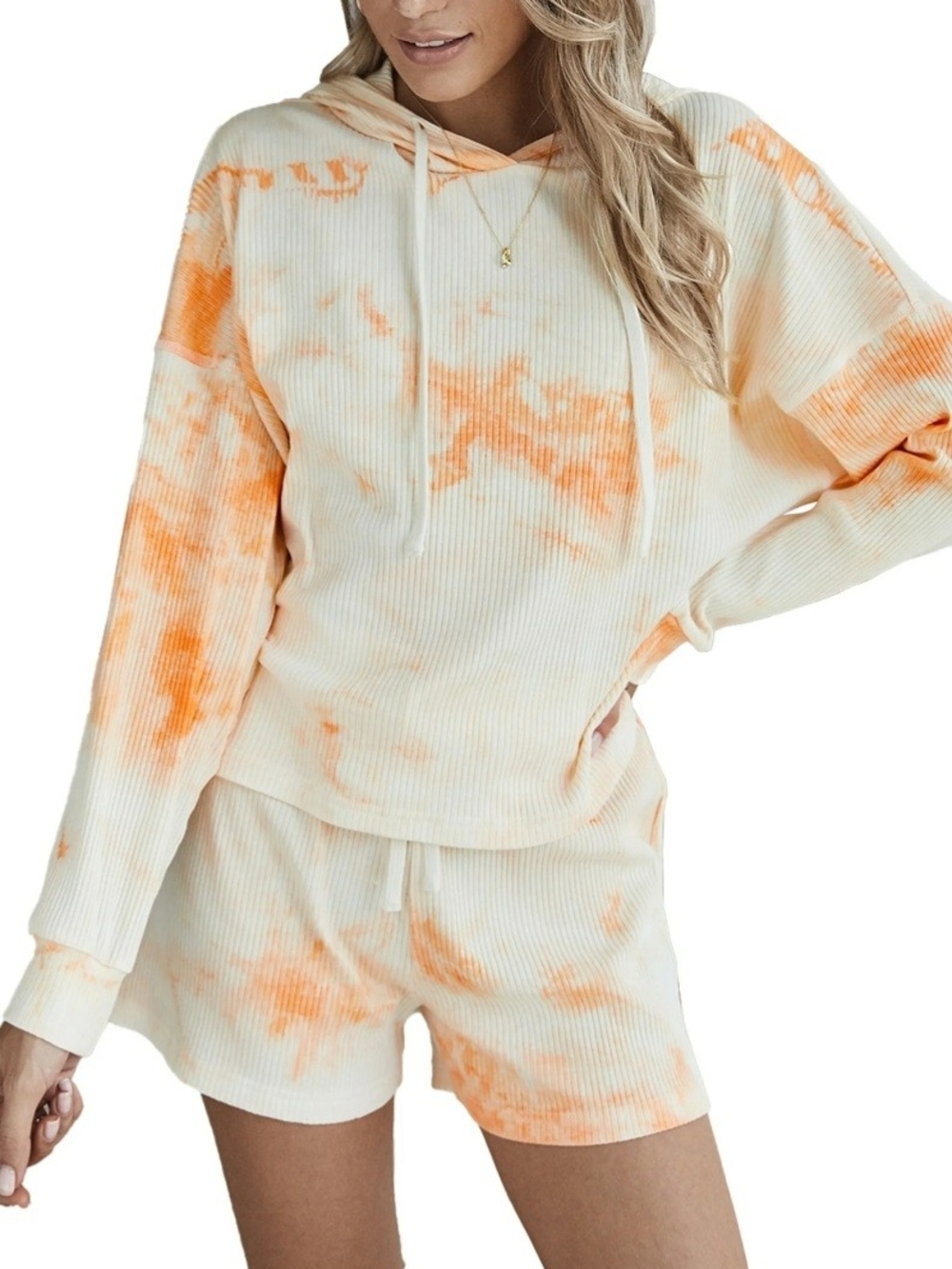 Trendy Doublju Ribbed Tie-Dye Hoodie - Size Small - NWT